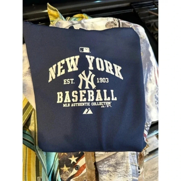 MLB Authentic Collection‎ Blue New York Yankees Baseball Hoodie large - Picture 5 of 6